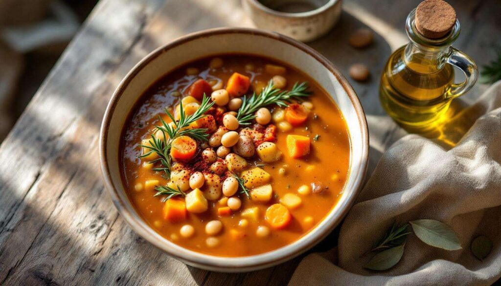 Borlotti-Bohnensuppe mit Wurzelgemüse: Hach, was wärmt diese Suppe gut
