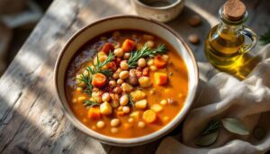 Borlotti-Bohnensuppe mit Wurzelgemüse: Hach, was wärmt diese Suppe gut