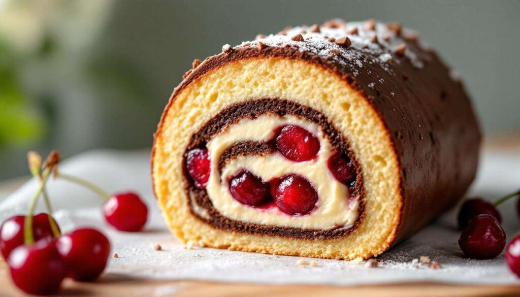 Kirsche, Vanille, Schokolade: Donauwellen als traumhafte luftige Rolle