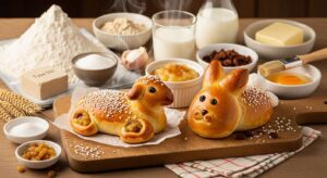 Rezept: Hefeteig-Schäfchen und Hefeteig-Häschen mit Apfelmusfüllung